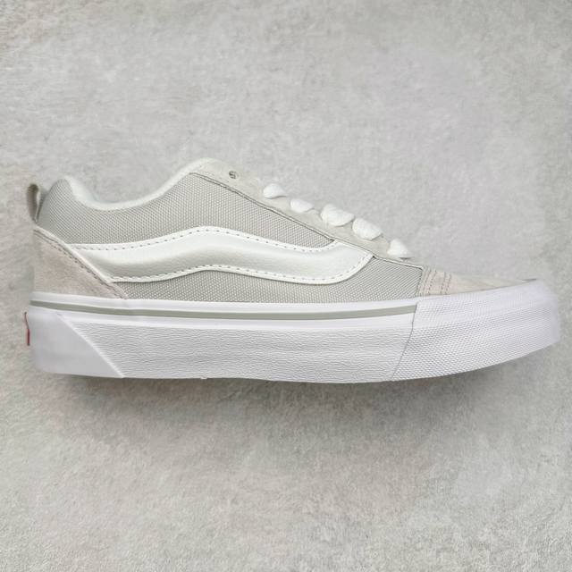180Vans Knu Skool 帆布银灰肥胖版立体大Logo 加厚鞋舌 低帮复古休闲硫化面包鞋尺码：35 36 36.5 37 38 38.5 39 40