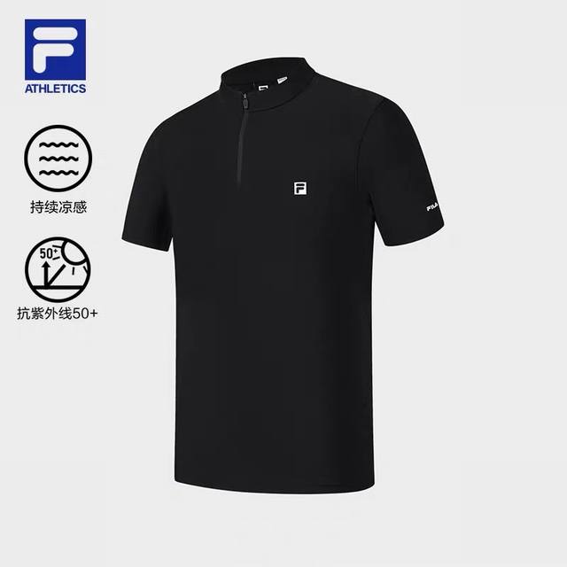 p130 顶尖现货 斐乐Fila2026夏季新款男子半拉链短袖，重新定义户外防晒基础T恤。行走的夏日空调，斐乐Fila科技把叫降温黑科技穿在身上，告别夏日黏腻。
