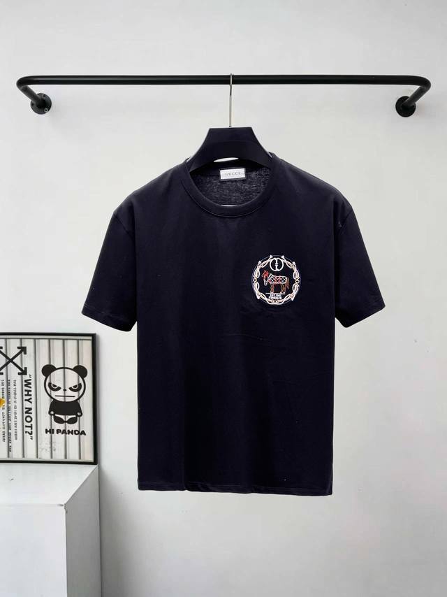 p140 Gucci 26Ss New Short-Sleeve T-Shirt, top-quality version with classic embro p140 Gucci 26Ss New Short-Sleeve T-Shirt, top-quality version with classic embro