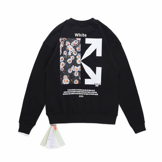 130 Off-White 2022 Fall/Winter New Arrival Daisy Arrow Print Crew Neck Long Slee