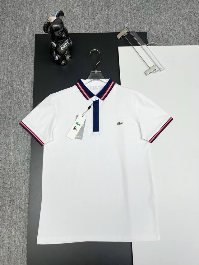 p120 Lacoste Crocodile Embroidery New Polo Shirt. Original fabric, custom-made a