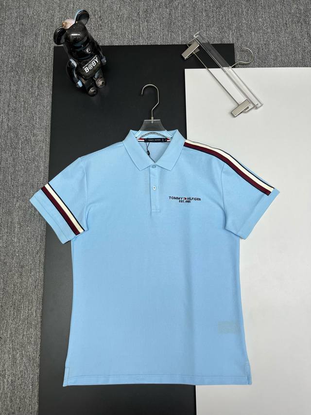 p120 Tommy Embroidered New Polo Shirt. Original fabric, original custom accessor