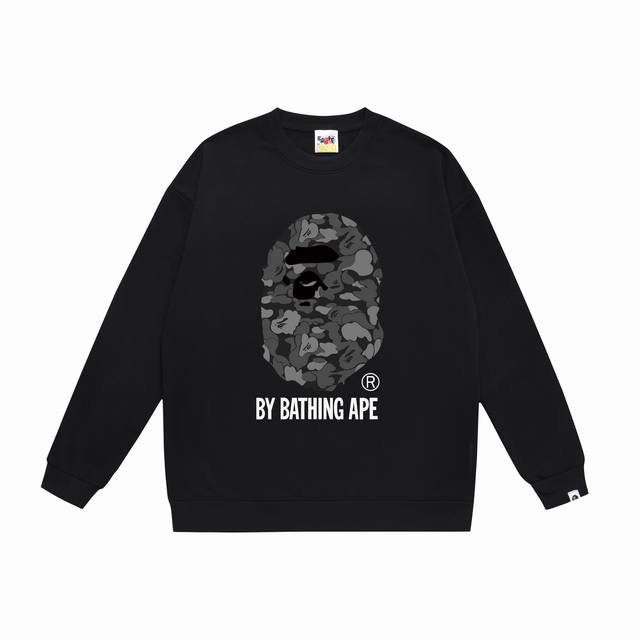 款号Sc347#p90 顶级版本 Bape 迷彩大猿人头字母印花短袖T恤采用350克大毛圈 落肩大版型 面料 质感柔软不起球 进口环保印花胶浆 图案鲜明立体 品