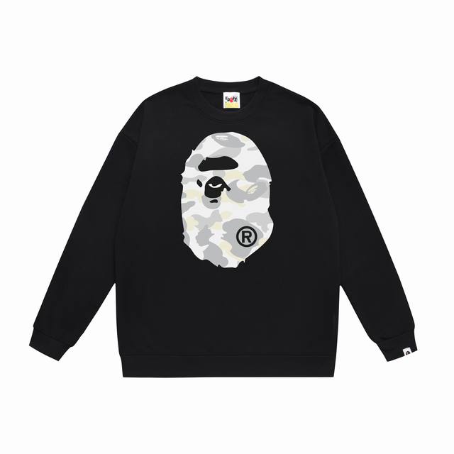 款号Sc346#p90 顶级版本 Bape 迷彩大猿人头字母印花短袖T恤采用350克大毛圈 落肩大版型 面料 质感柔软不起球 进口环保印花胶浆 图案鲜明立体 品