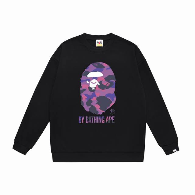 款号Sc345#p90 顶级版本 Bape 迷彩大猿人头字母印花短袖T恤采用350克大毛圈 落肩大版型 面料 质感柔软不起球 进口环保印花胶浆 图案鲜明立体 品