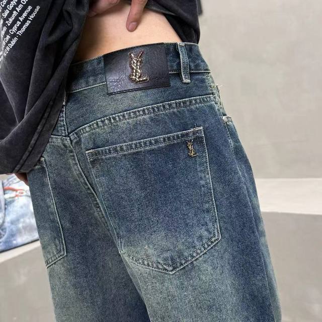 D53#p190爆款40Ss四季牛仔Saint Laurent Slp 圣罗兰专柜新品牛仔裤！ 圣罗兰家顶级用料超柔高棉水洗牛仔面料！每一件水洗费用高达常规工艺