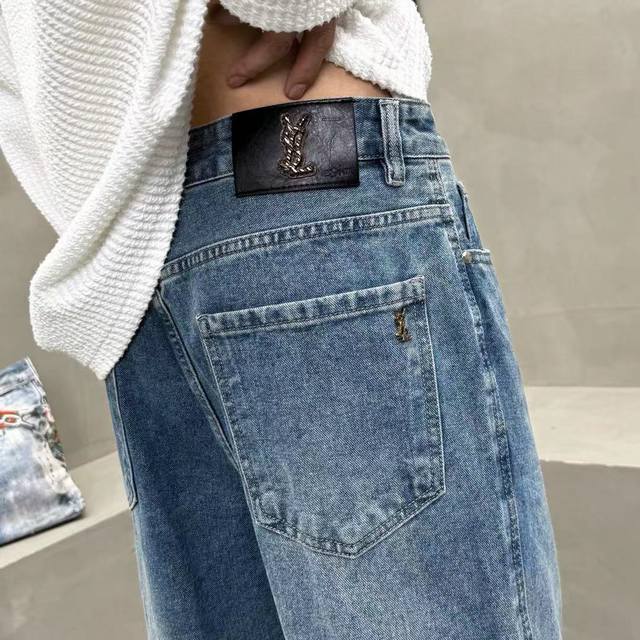 D52#p190爆款40Ss四季牛仔Saint Laurent Slp 圣罗兰专柜新品牛仔裤！ 圣罗兰家顶级用料超柔高棉水洗牛仔面料！每一件水洗费用高达常规工艺