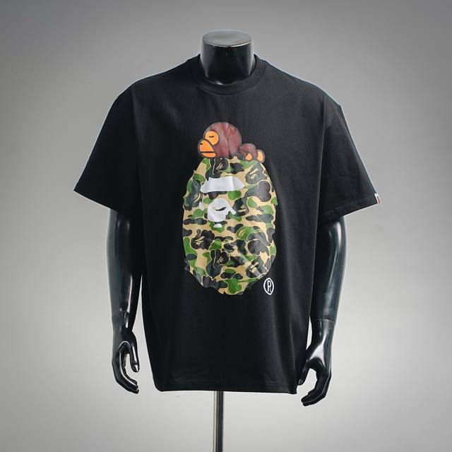 Local pickup 140 Bape 26Ss Camouflage Monkey Head Logo Print Short-Sleeve T-Shir