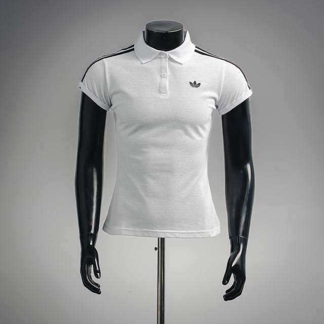 本地自取160Adidas 阿迪达斯 三叶草经典三道杠Logo刺绣 polo衫短袖Size:S-Xxl