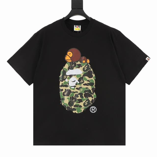 140Bape26Ss Camouflage Ape Head Monkey Logo Print Short-Sleeve T-Shirt. Made of