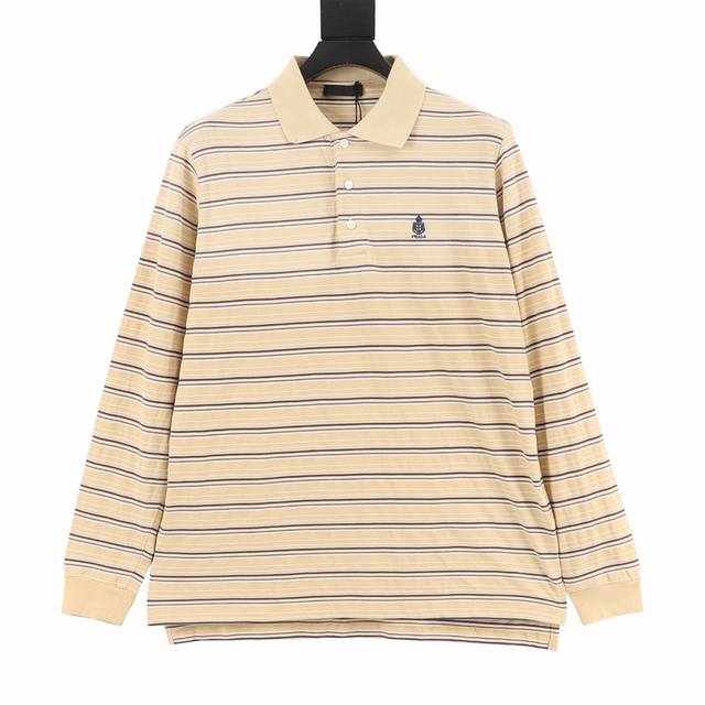 260 Prada PRD logo striped long-sleeved polo shirt, custom-made piqu 260 Prada PRD logo striped long-sleeved polo shirt, custom-made piqu