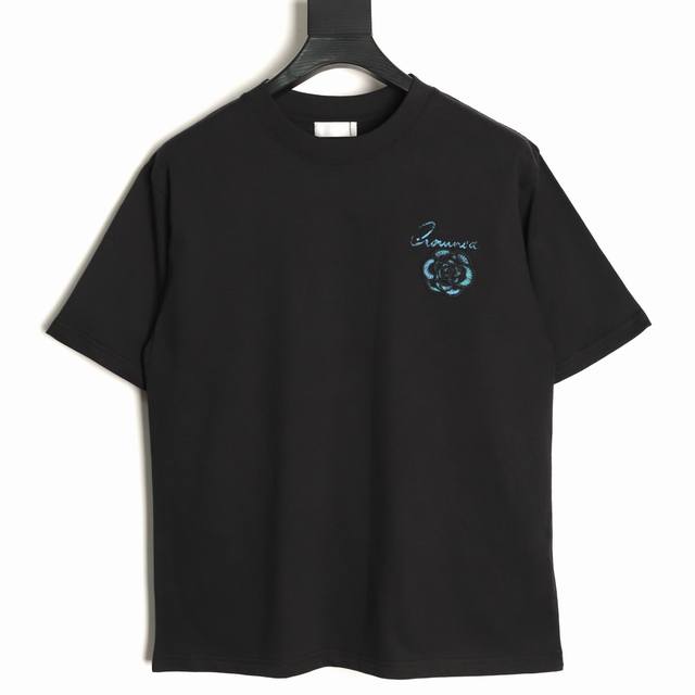 Local pickup 180 Dior Camellia Embroidered Short-Sleeve T-Shirt, 230g Pure Cotto Local pickup 180 Dior Camellia Embroidered Short-Sleeve T-Shirt, 230g Pure Cotto