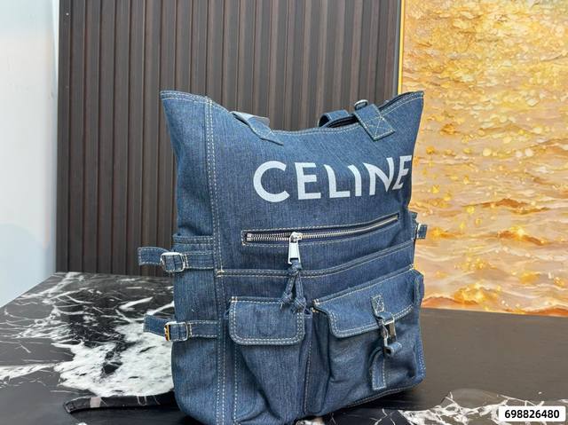 p390 Original denim Celine shoulder bag. High-quality feel, super large capacity