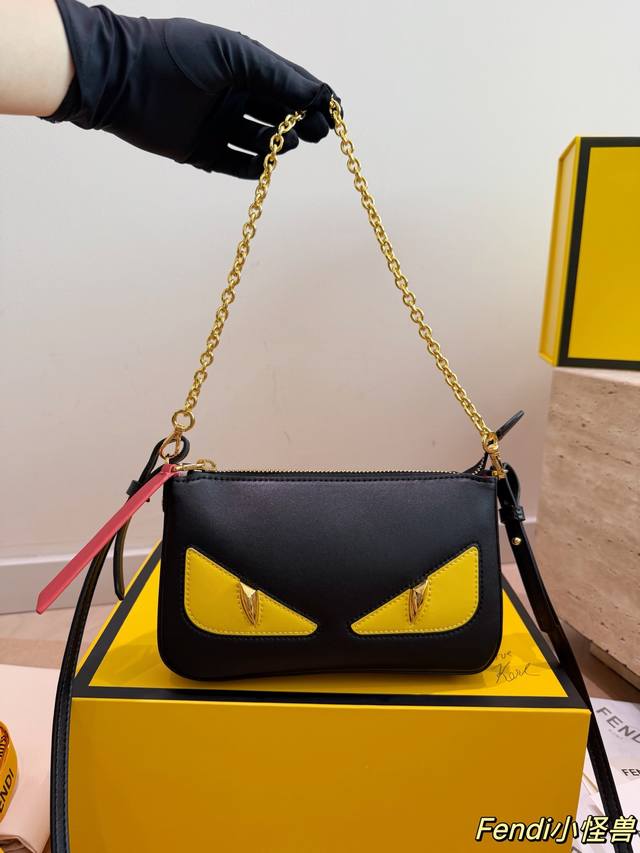 p260 Fendi Monster Mini Shoulder Bag with Box. Features the iconic evil eye colo