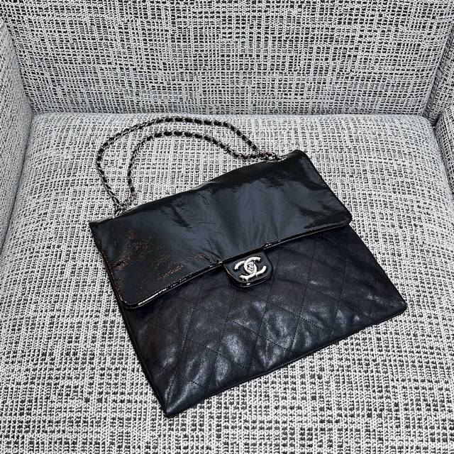 Chanel Vintage Tote黑银流浪包尺寸：33X30X5Cmp1240