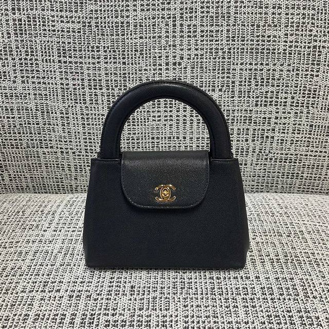 Chanel Vintage黑金Kelly手提包尺寸:20X6.5X25Cmp1270