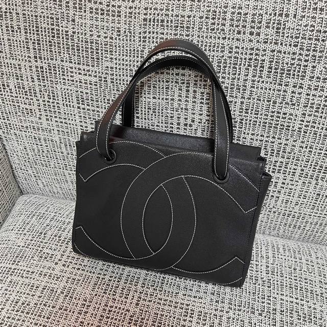 Chanel Vintage外缝线双C托特包尺寸:29X10X23Cmp1240
