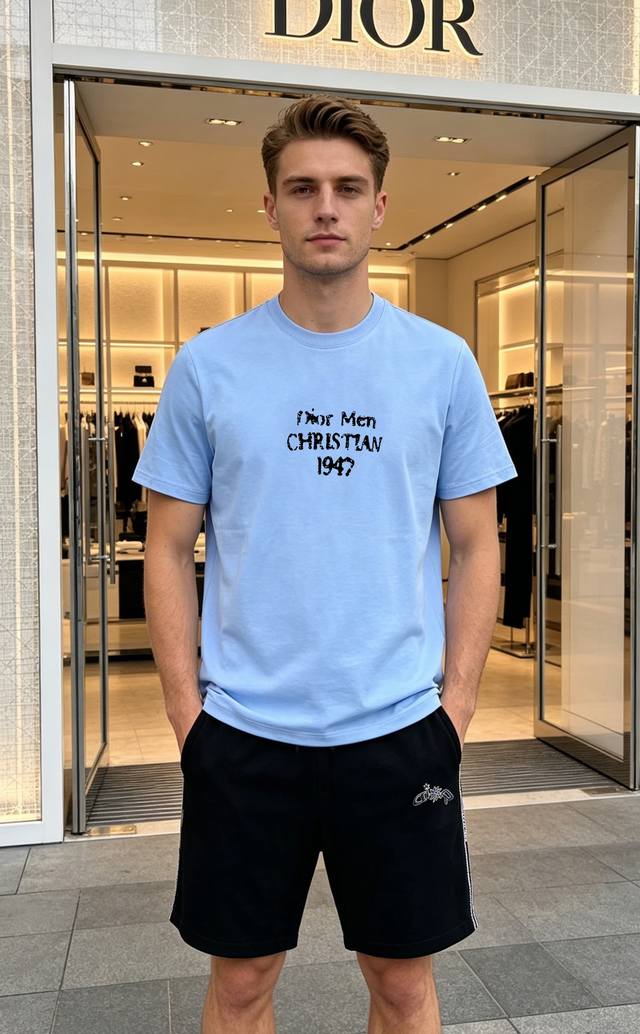 Top 230. Pants 230. Dior 26S New Mercerized Cotton T-Shirt, made of high-quality