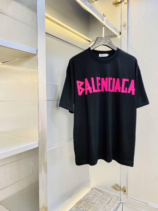 p180 可穿210斤 情侣款 巴黎世家Balenciaga 原单品质 2026最新款短袖T恤 重工艺！精选专柜订制纯棉进口面料 所有细节做工完美1比1复刻 还