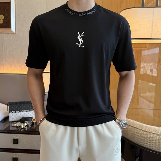 p160Ysl- 2026Ss年贺岁款春夏精品宽松版短袖T恤 官网同步 高端品质 定制顶级长绒棉面料，顶级大厂1:1制作，时尚大牌重工艺Logo设计，手感柔软细