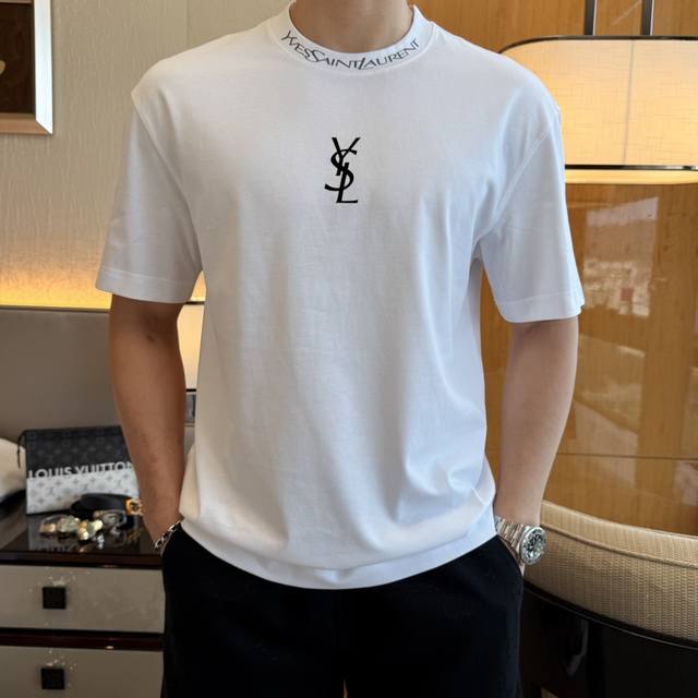 p160Ysl- 2026Ss年贺岁款春夏精品宽松版短袖T恤 官网同步 高端品质 定制顶级长绒棉面料，顶级大厂1:1制作，时尚大牌重工艺Logo设计，手感柔软细