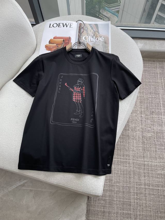 p160 Fendi 2026 Spring/Summer New Arrival: Playing Card Print Short-Sleeve T-Shi