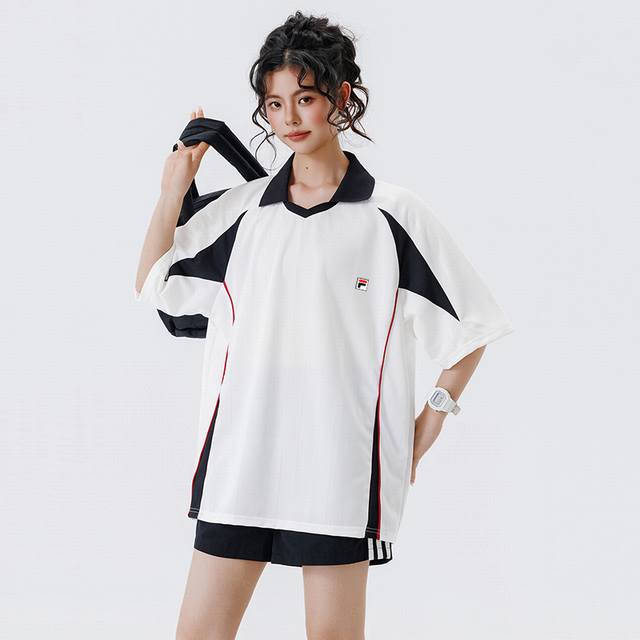 200 Fila 斐乐polo衫，海外速干翻领polo短袖T恤，男女同款世界杯球衣运动服，Ins小红书教你搭配上身，新品首发，版型宽松，修饰脸型且舒适有型，近