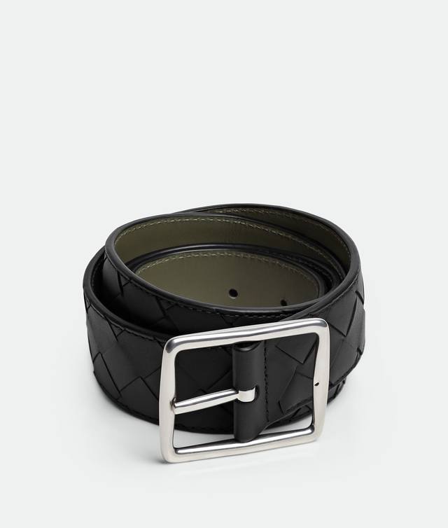 240--Bottega Veneta 3.5Cm Color: Black Crocodile Green Calfskin Leather Hand-wov