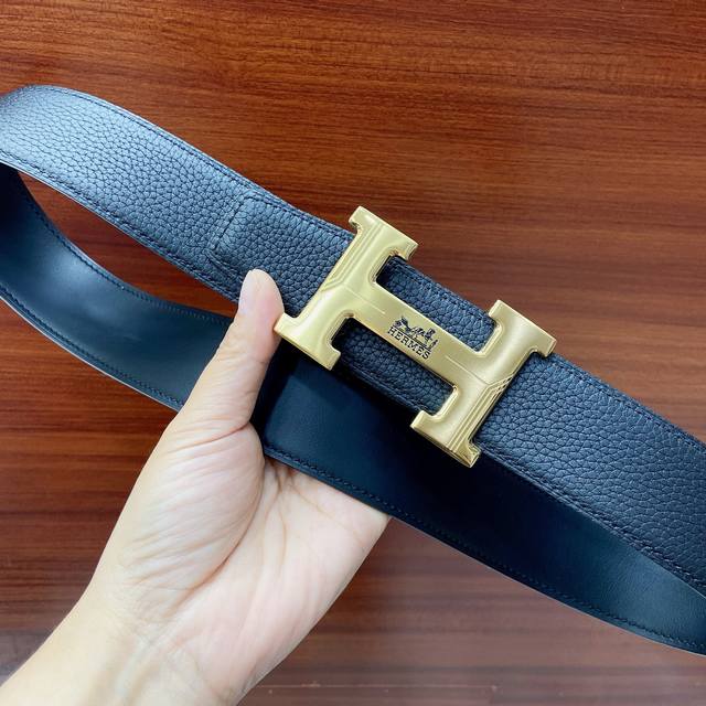 p190 Hermes 38mm belt with stainless steel hardware and original Togo leather im
