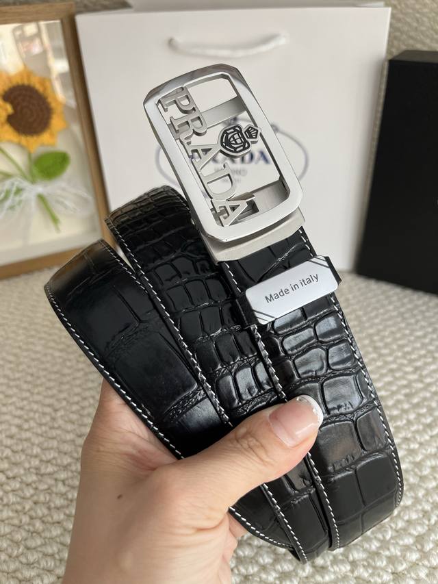 Product Name: Prada Original Single Belt, Automatic Belt P210 Material: 100% Top