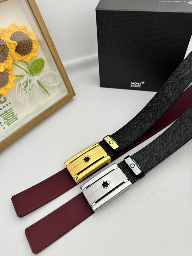 Product Name: Montblanc P210 Material: 100% genuine top-grain cowhide belt, 24K