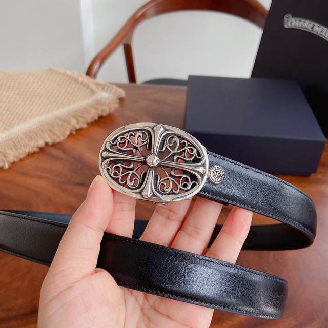 210 -- Chrome Hearts Belt. Mini Guardian detachable brass hardware plated with 9