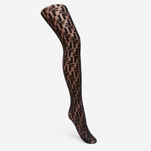 60 One box contains one pair of Fendi classic flocked monogrammed stockings with