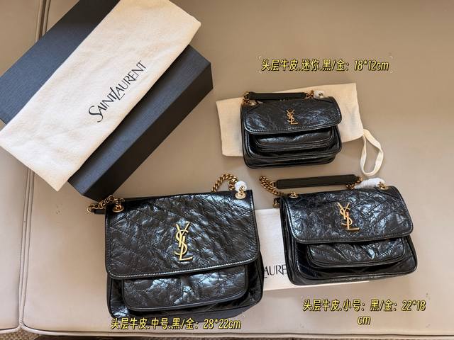 330 290270 配盒 升级版Size：28*22Cm 中 22*18Cm 小 18*12Cm 迷你 Niki真的太好背啦真的很好看很别致Ysl Niki