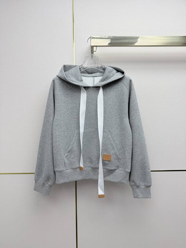 p320原单狠货女装 配包装Louis Vuitto* 26Ss新款连帽卫衣 织带抽绳小皮标装饰 高品质 单色三码Sml