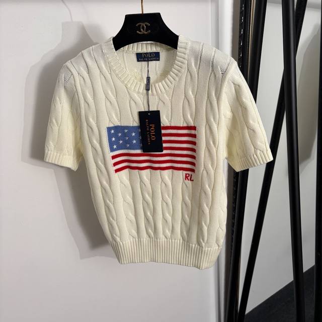 p140 Style No. 20264871 Ralph Lauren American Flag Pullover Short-Sleeve Cable K