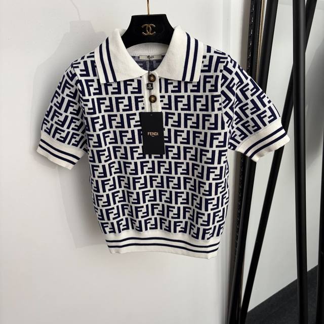 p280 Style No. 20265029 Fend* New monogram F-letter jacquard polo collar short-s