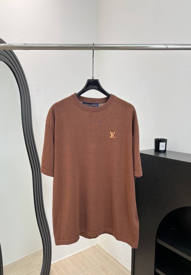 p250 Men's Louisvuitto* Early Autumn New Knitted Short-Sleeve T-Shirt, made of p