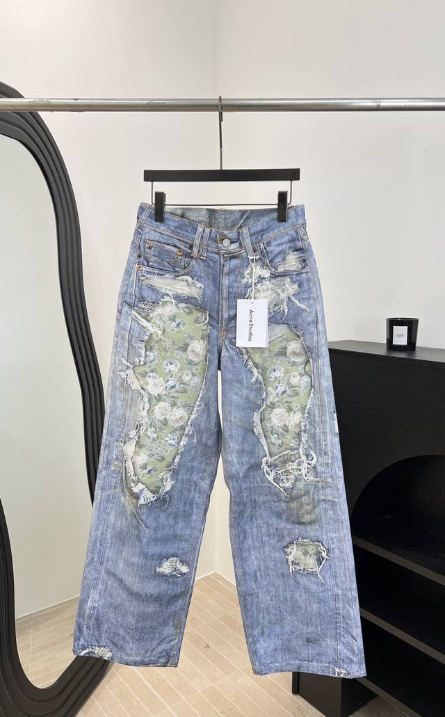 p390Acne Studio* Spring/Summer New Rose Print Jeans, featuring the classic 1981