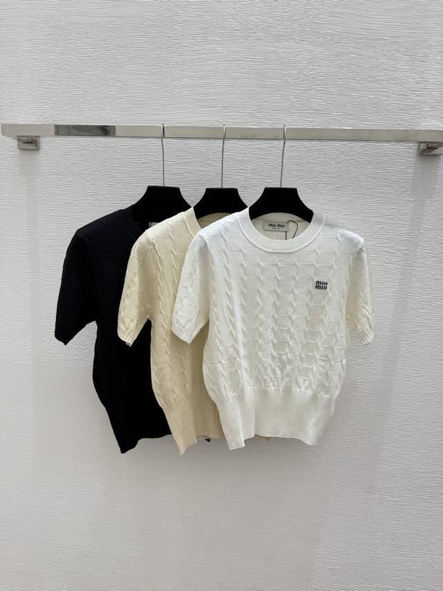 p200 Original high-quality women's knit short-sleeved top with packaging. M bran