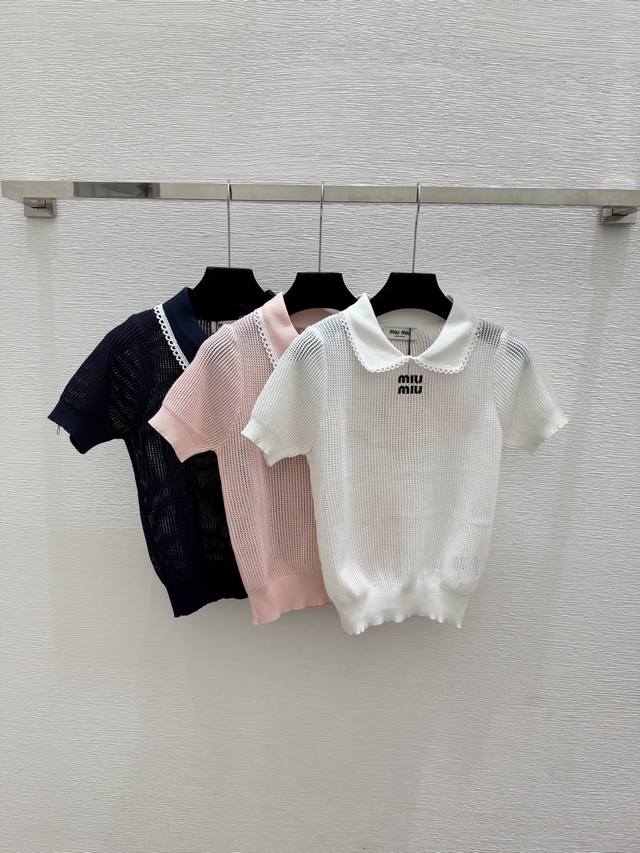 p200 Original high-quality women's knit short-sleeved top with packaging, M bran