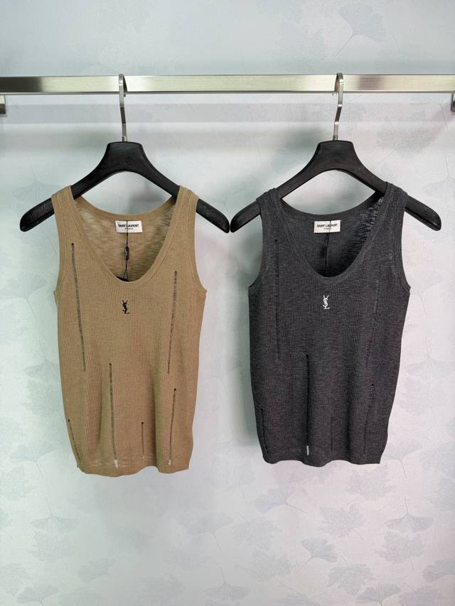 p190 Ys*26 Spring/Summer New Knitted Vest. Slim fit with U-neck design, flatteri