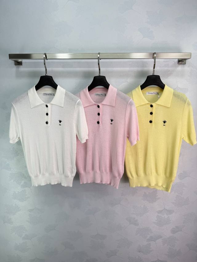 p170 Dio*26 Spring/Summer New Knitted Polo Shirt. Soft and skin-friendly fabric,