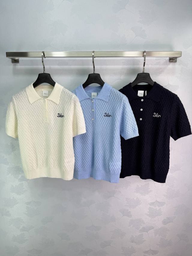 p180 Dio*26 Spring/Summer New 3D Polo Shirt, made with a unique textured fabric,