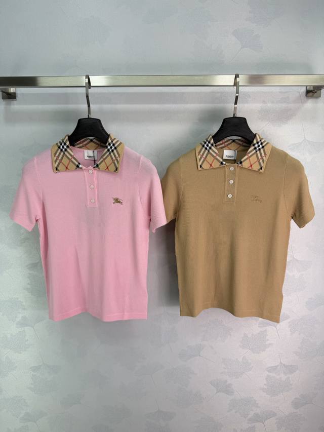p200 Bu*26 Spring/Summer New Classic Plaid Collar Polo Shirt, made of pure cotto