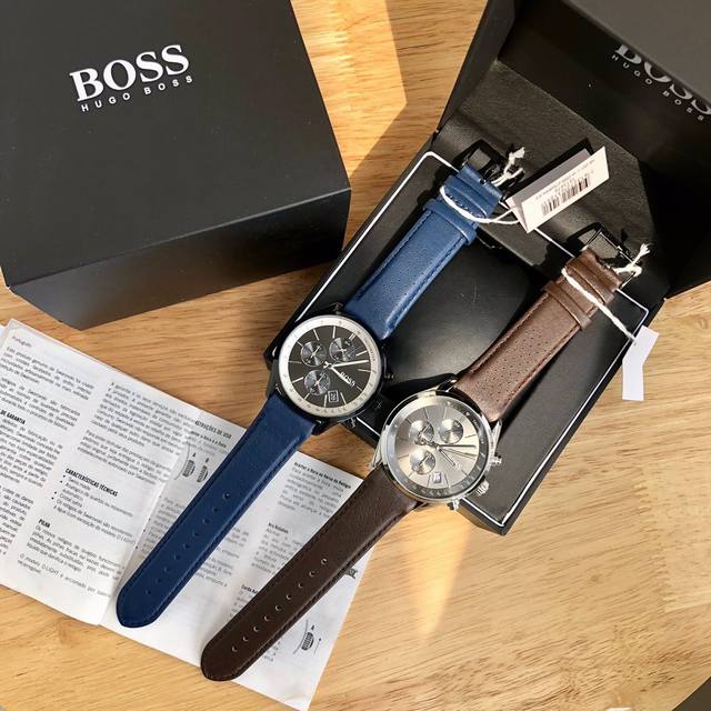 p470 纯原正品工厂p流出 独家Hugo Boss 新款 真皮六针男士到货！316精钢，进口机芯 原装机 小秒计时！百分百防水！夏天游泳不愁没手表戴[机智]