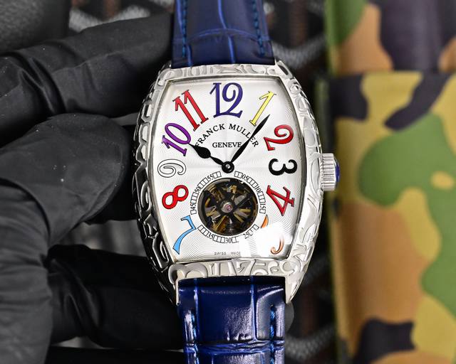 830法兰克 穆勒 Franck Muller 55*42*13Mm 全自动机械机芯 双面小牛皮原装针扣 酒桶形拱桥状壳 烈日之下 万众瞩目