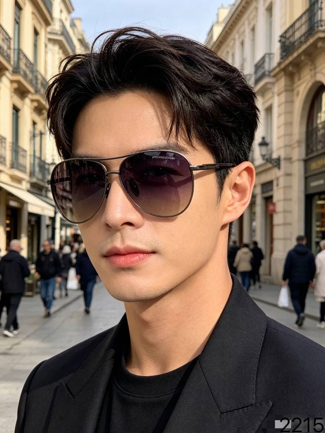 p140porsch* Korean Style New Aviator Sunglasses Metal Influencer Style Sunglasse