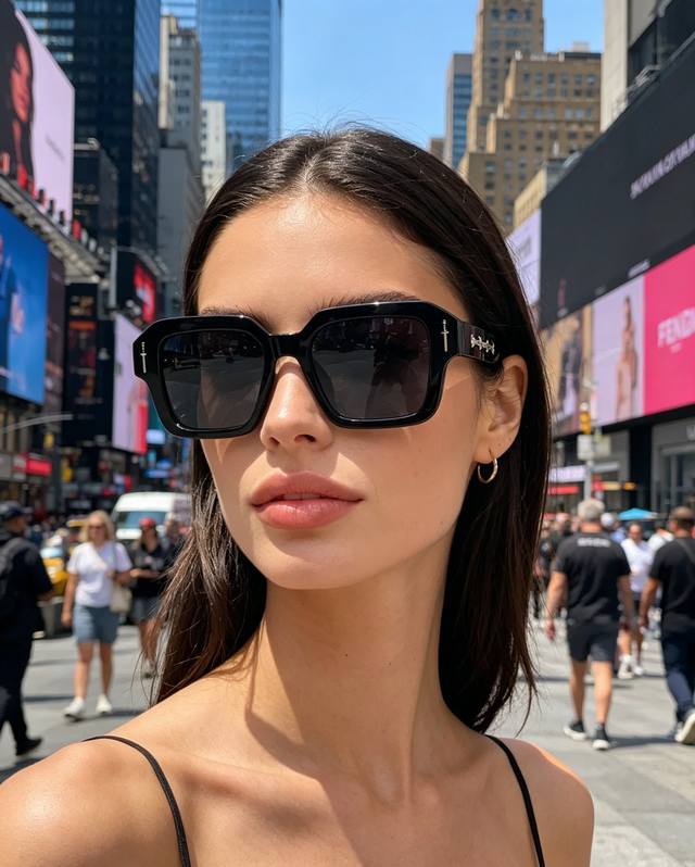 p100 Fendi 2026 New Trendy Square Frame Sunglasses | A high-end travel essential