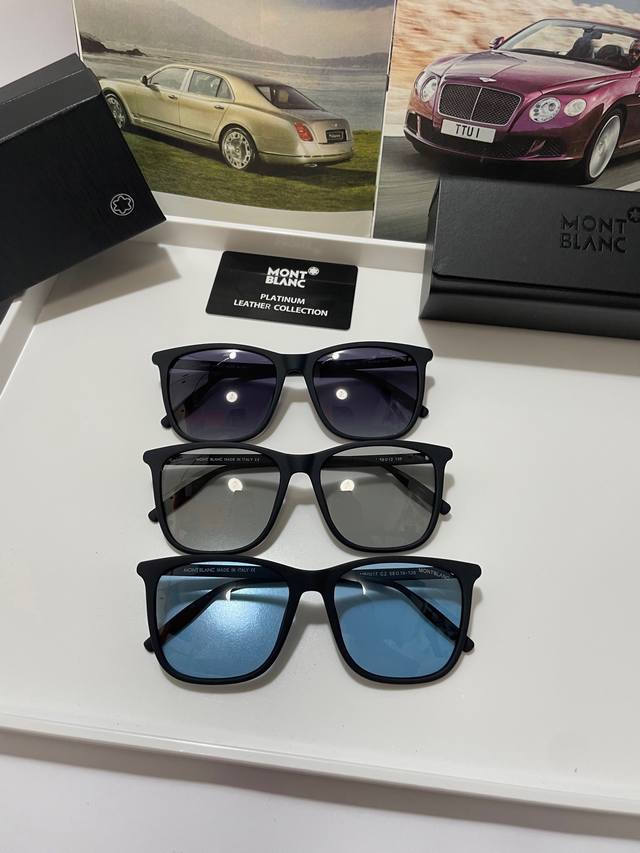 110。新款品牌：万宝龙Montblanc ：原单品质男士女士偏光太阳镜 材质：高清宝丽来偏光镜片、板材印字Logo镜腿。看细节就知道大师手工制作设计，做工精致